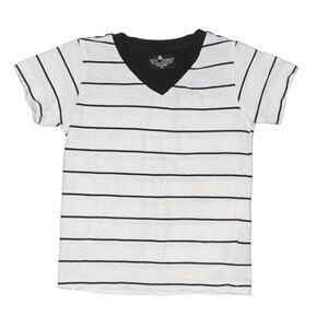 Troy James V Neck Stripe Short Sleeve T-shirt